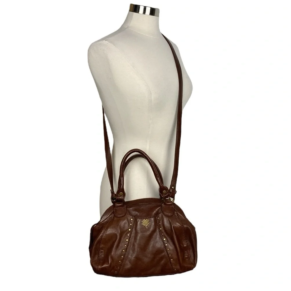Lucky Brand Brown Lamb Leather Satchel Bag